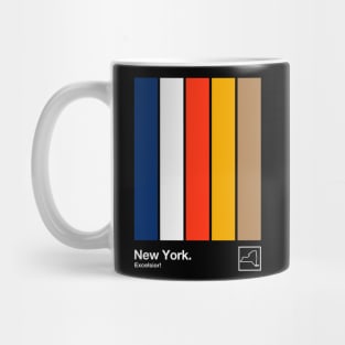 New York State Flag  // Original Minimalist Artwork Poster Design Mug